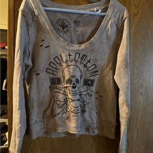 Affliction distressed Skull Graphic sweatshirt